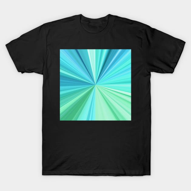 Burst of Blue and Green T-Shirt by Klssaginaw